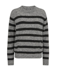 Thora Stripe Crewneck Knit Sharkskin