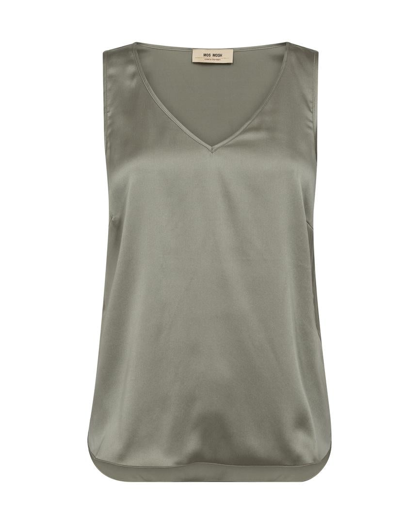 Astrid V-Neck Silk Tank Top Shadow