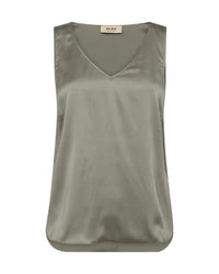 Astrid V-Neck Silk Tank Top Shadow