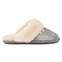 Slippers Harris Tweed Sheepskin Kate Mule Grey