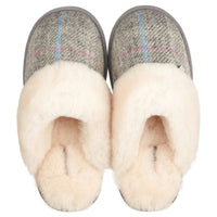 Slippers Harris Tweed Sheepskin Kate Mule Grey