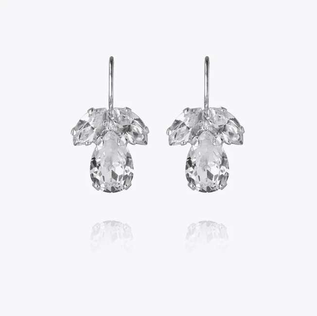 Crystal Petite Timo Earrings Rhodium