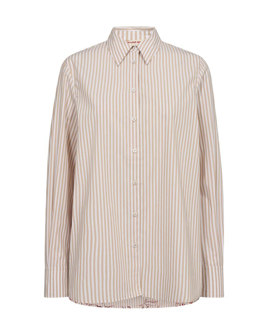 Elinda Leafy Stripe Shirt Sesame
