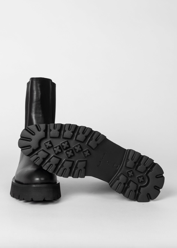 Black Leather Stripe Fallon Chelsea Boots SALE