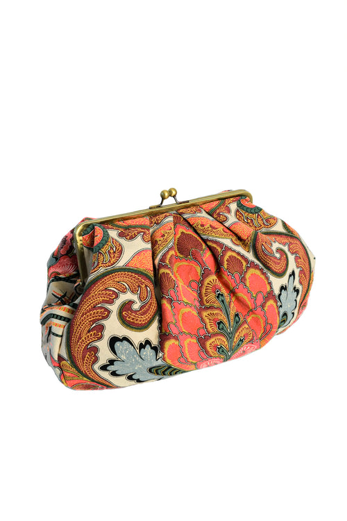 Fiesta Orange Kiss Clasp Clutch Bag