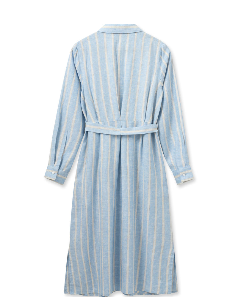 Korina Striped Linen Dress Cashmere Blue