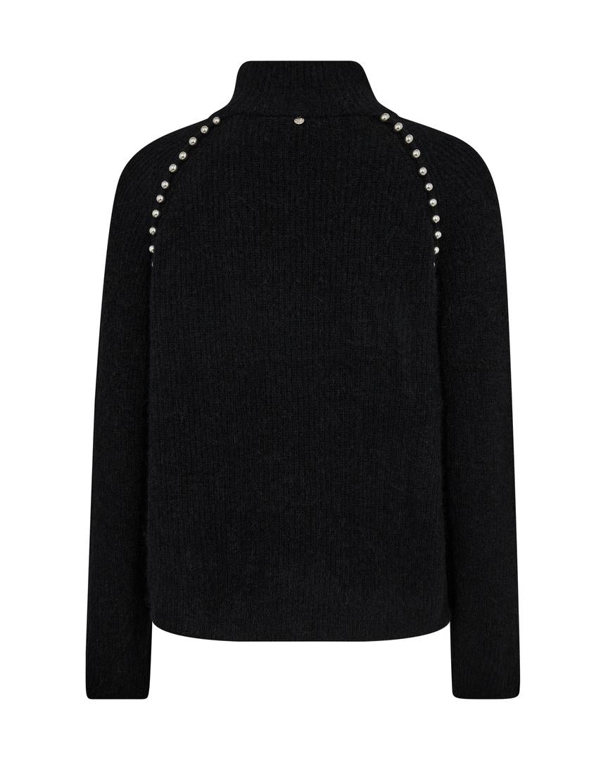 Zora Bead Highneck Knit Black