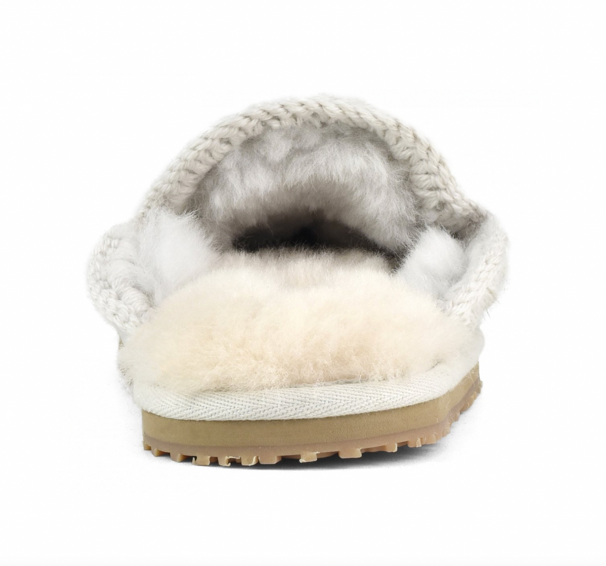 Suede Eskimo Stitch Slipper Silver Birch