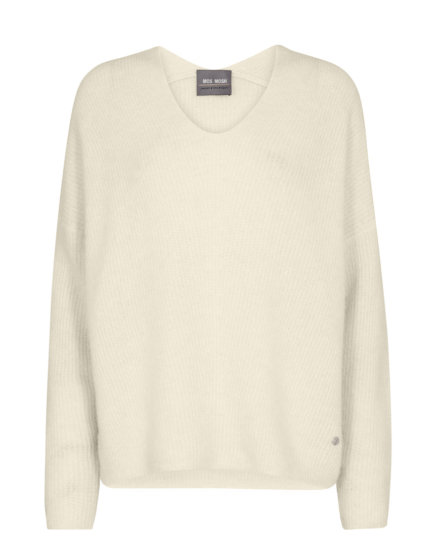 Thora V Kneck Sweater Ecru