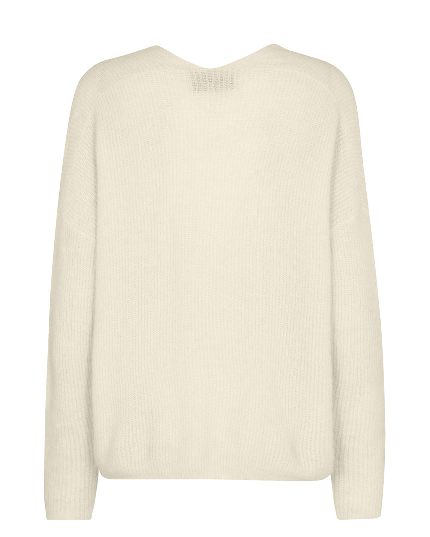 Thora V Kneck Sweater Ecru