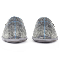 Slippers Harris Tweed Sheepskin Mens Mules Grey