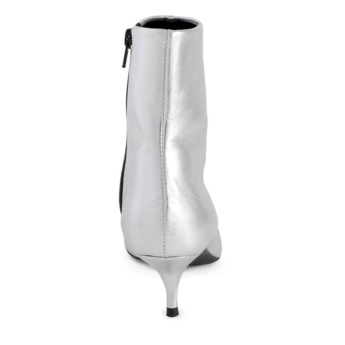 Ace Pointed Heeled Boots Silver