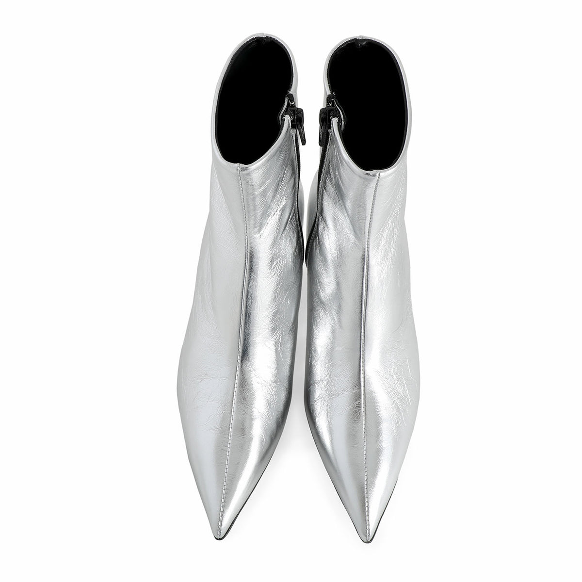 Ace Pointed Heeled Boots Silver