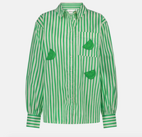 Alex Blouse White/Green Apple