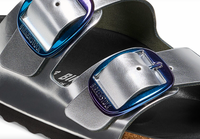 Arizona Big Buckle Silver Blue Sandals