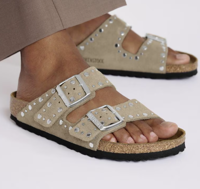 Arizona Rivet Border Taupe Sandal