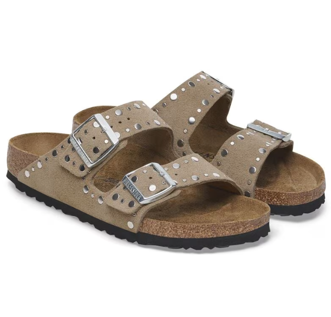 Arizona Rivet Border Taupe Sandal