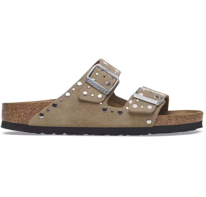 Arizona Rivet Border Taupe Sandal