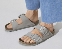 Arizona Big Buckle Leather Sandal Dove Grey SALE