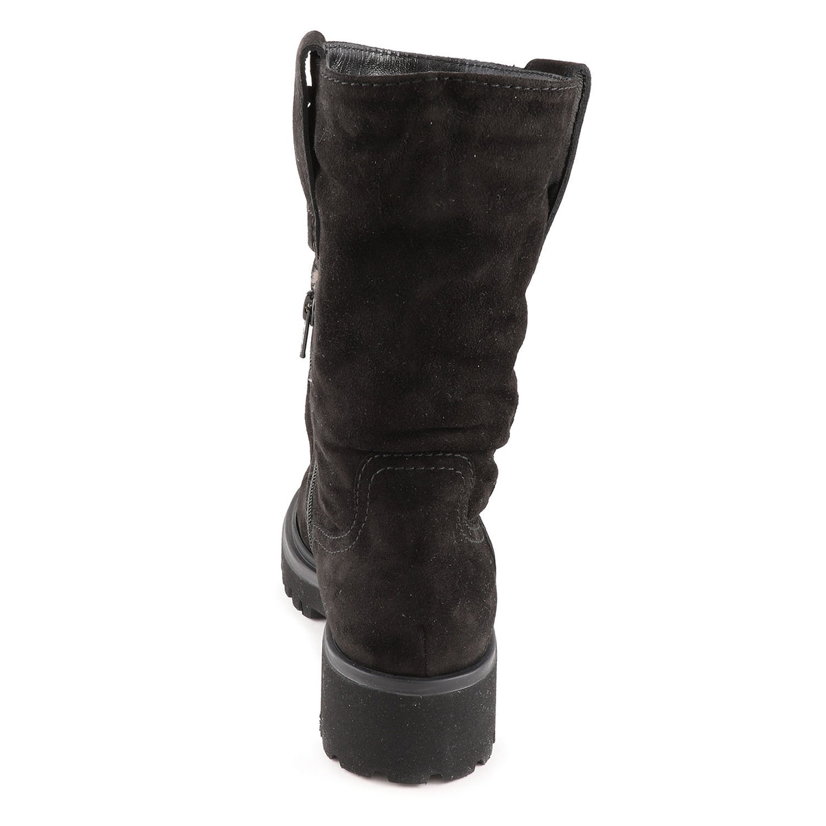 Wien Black Suede Shearling Lined Boot