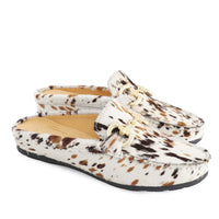 Calf Print Poni Backless Moccasin