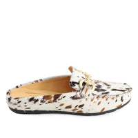 Calf Print Poni Backless Moccasin