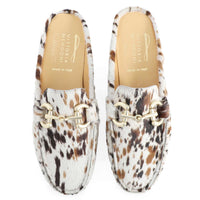 Calf Print Poni Backless Moccasin