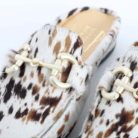Calf Print Poni Backless Moccasin