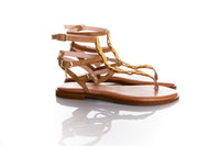 Caryatis Greek Sandals Tan Leather 621009