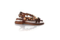 Caryatis Greek Sandals Brown Leather 62043