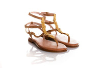 Caryatis Greek Sandals Tan Leather 621009