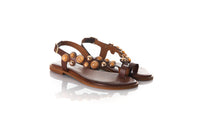 Caryatis Greek Sandals Brown Leather 62043