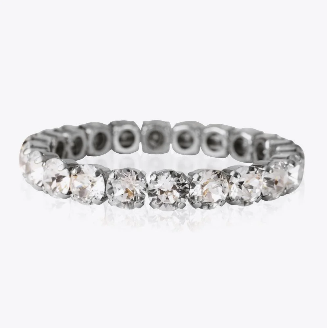 Crystal Gia Stud Bracelet Rhodium