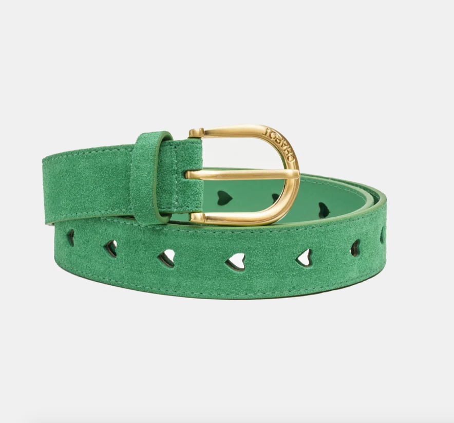 Cut it Out Suede Belt Green Apple
