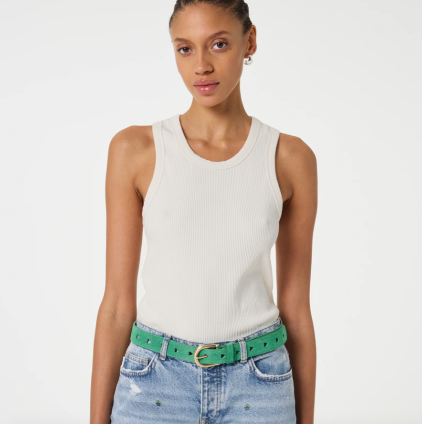 Cut it Out Suede Belt Green Apple