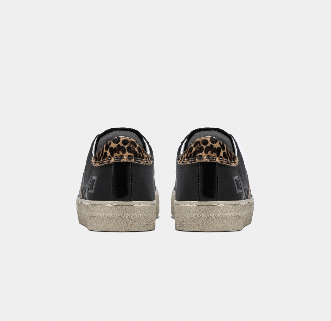 Hill Low Leather Trainers Vintage Black