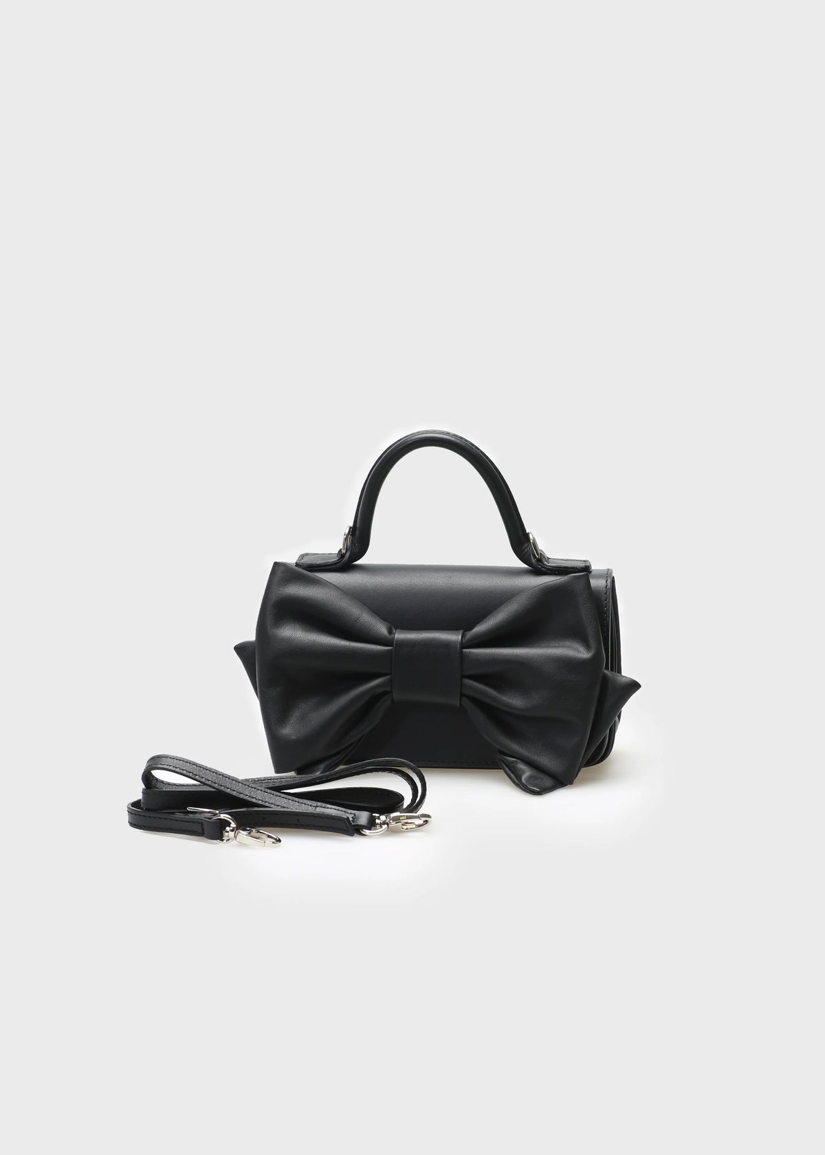 Dolores Mini Bow Leather Bag Black