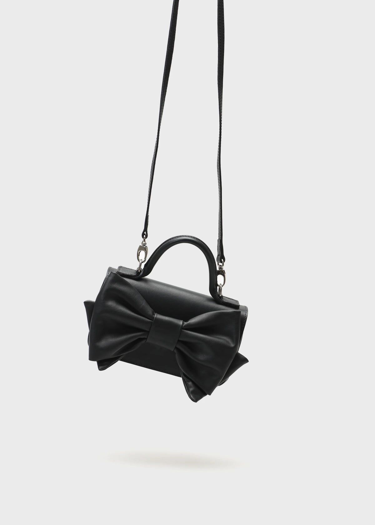 Dolores Mini Bow Leather Bag Black