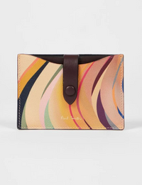 Dusky Swirl Leather Credit Card Case