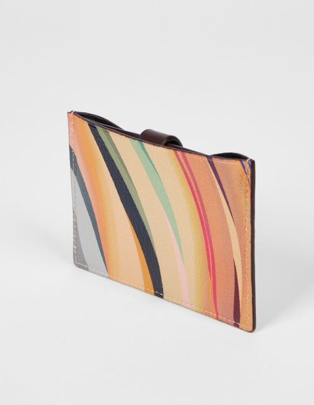 Dusky Swirl Leather Credit Card Case