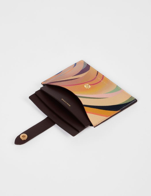 Dusky Swirl Leather Credit Card Case