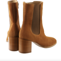 Edna Nut Suede Black Heel Boot