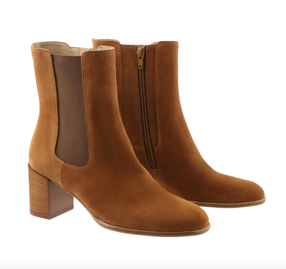 Edna Nut Suede Black Heel Boot