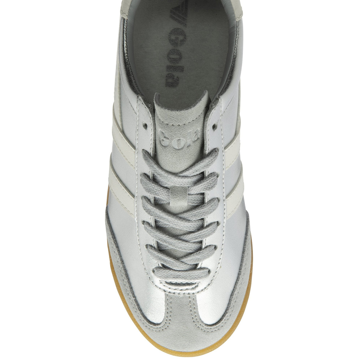 TORPEDO GLIMMER Leather Trainers Silver/Off White