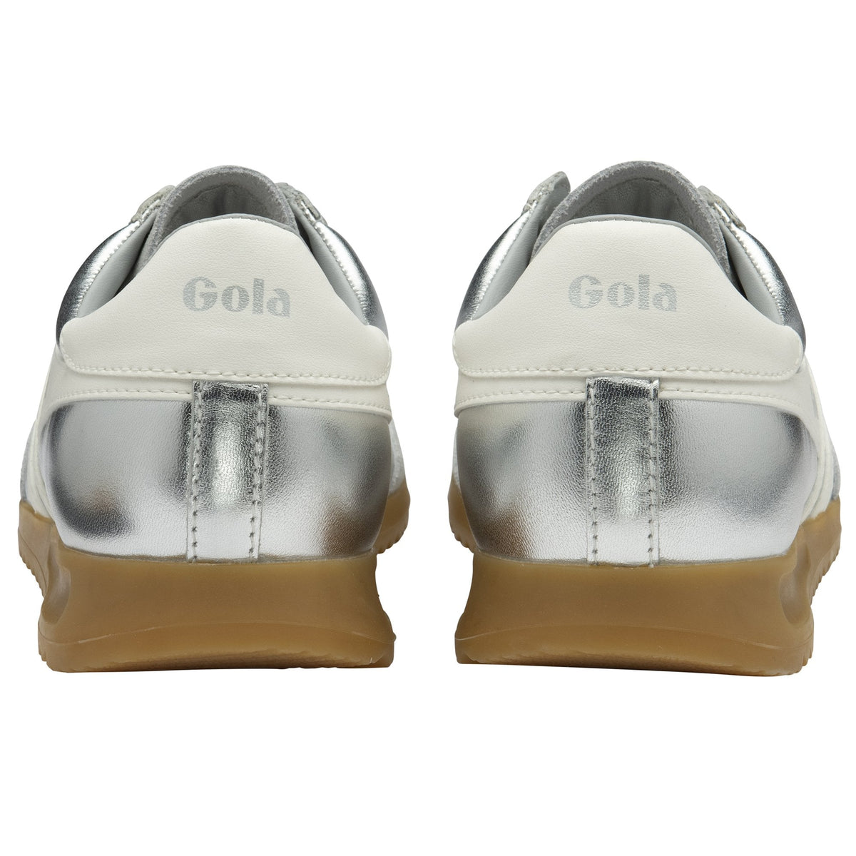 TORPEDO GLIMMER Leather Trainers Silver/Off White