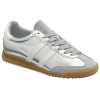 TORPEDO GLIMMER Leather Trainers Silver/Off White