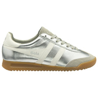 TORPEDO GLIMMER Leather Trainers Silver/Off White