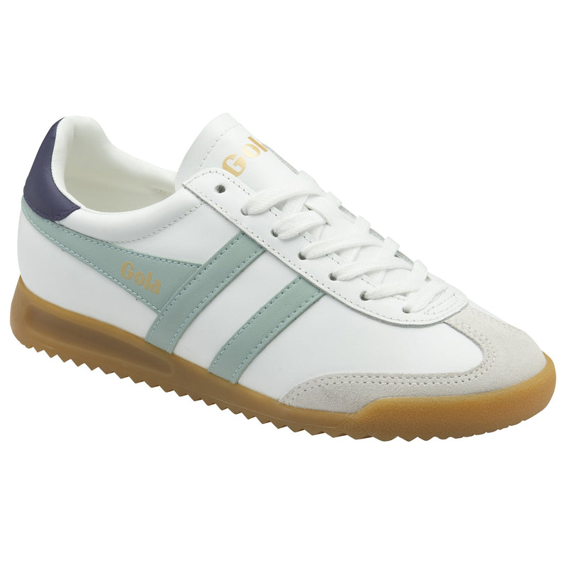 TORPEDO Leather Trainers White/Surf/Plum – The Shoe Gallery