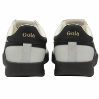 Gola Women's Cyclone Leather Trainer White, Black, Dark Gum