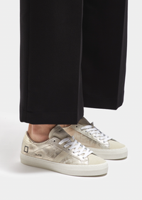 Hill Low Leather Trainers Stardust Platinum